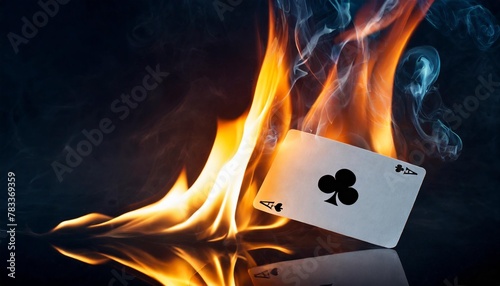 ace card with fire effect poker casino illustration