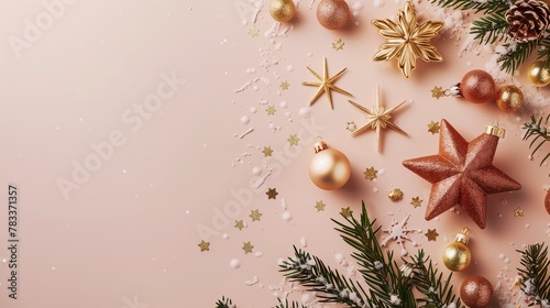 minimalistic trendy christmas banner background with copyspace