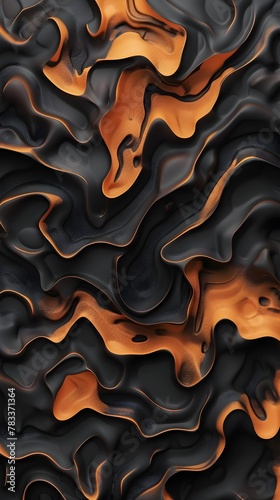 Captivating Swirls of Molten Energy:Experimental Digital Artwork