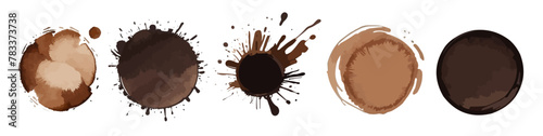 Splatter ink vector dirt stain brown brush. Paint inkblot black blob ink splatter grunge isolated background design.