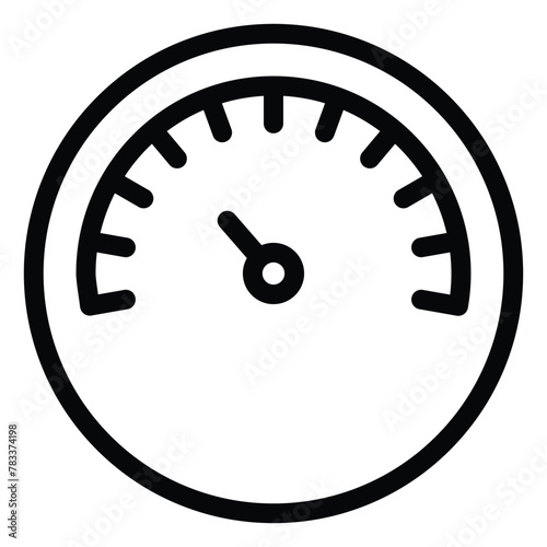 Speed meter icon. Manometer industrial control fuel auto electrical tester speed power measure line vector illustration