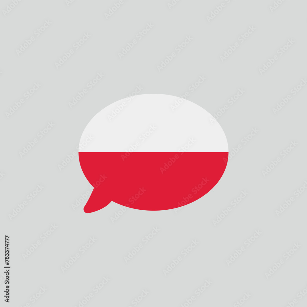 Poland language flag speech bubble Poland language flag speech bubble
