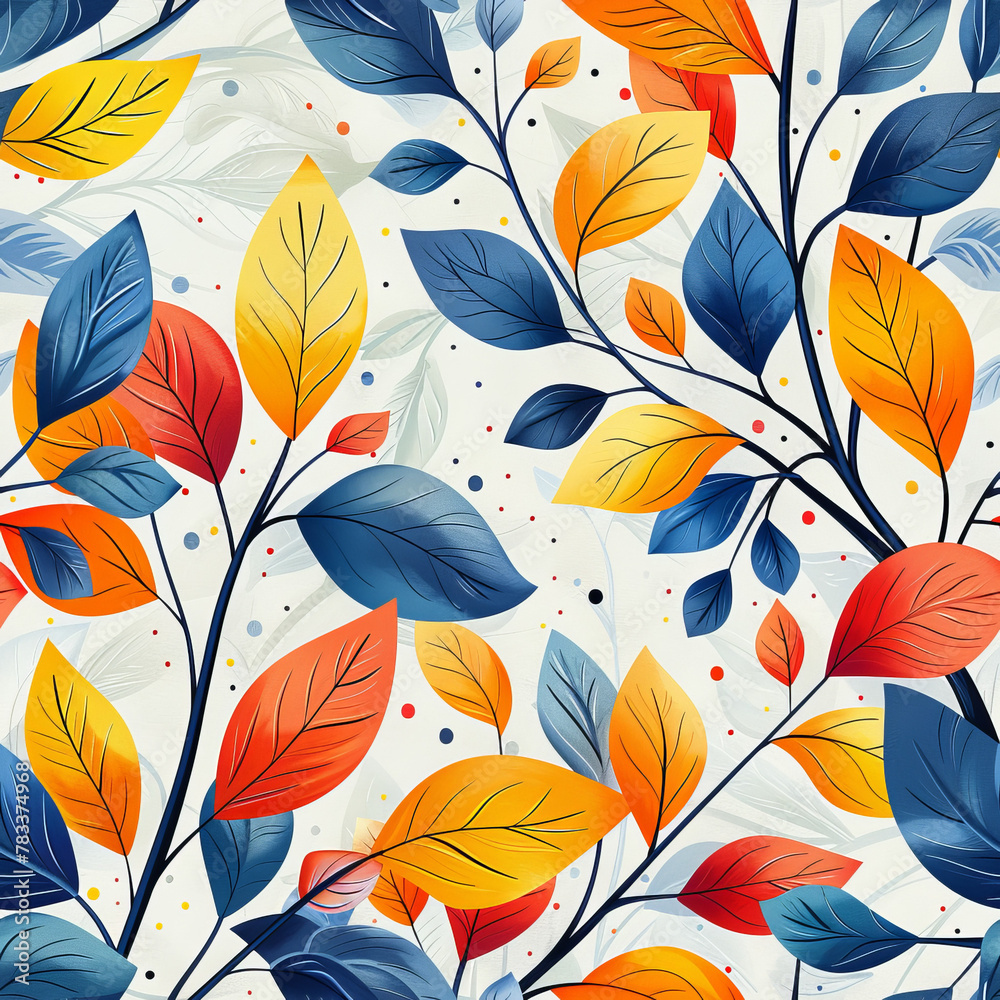 Vibrant Green Leaves Seamless Pattern for Eco-Friendly Backgrounds and Nature-Themed Designs