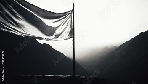 a white flag on a white background photo
