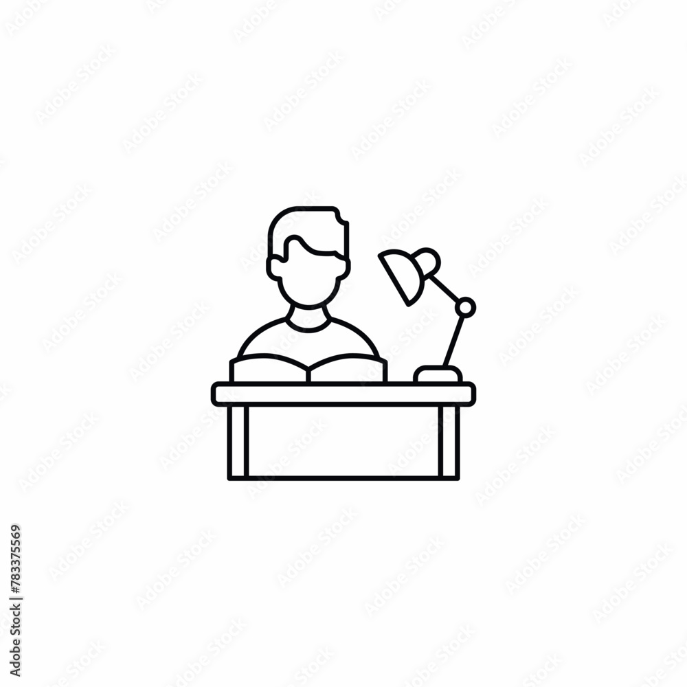 Desk Table Learning Working icon