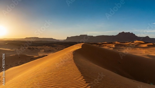 view of the sahara desert at sunset djanet algeria africa © Kendrick