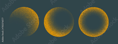Circle dot vector pattern background digital explosion. Dot spray texture retro halftone grunge sphere. © kolonko