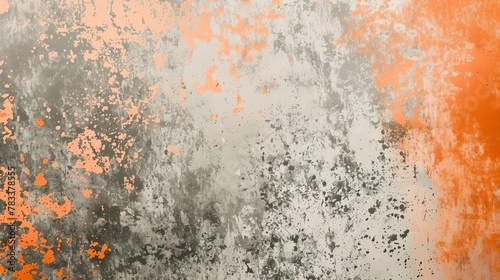 grungy orange and gray gradient background with grainy noise texture retro abstract design © Bijac