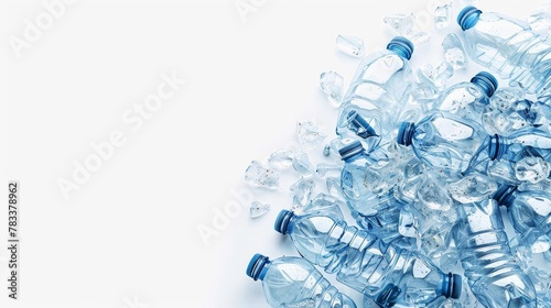 Wallpaper Mural heap of discarded plastic bottles isolated on white environmental pollution and waste management concept with copy space Torontodigital.ca