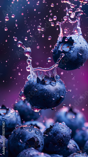 Vibrant Blueberry Explosion: Capturing Freshness in Motion