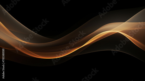 Abstract background, gold and sepia waves on the black background for assembling banners. Vector Illustration. Modern design templates