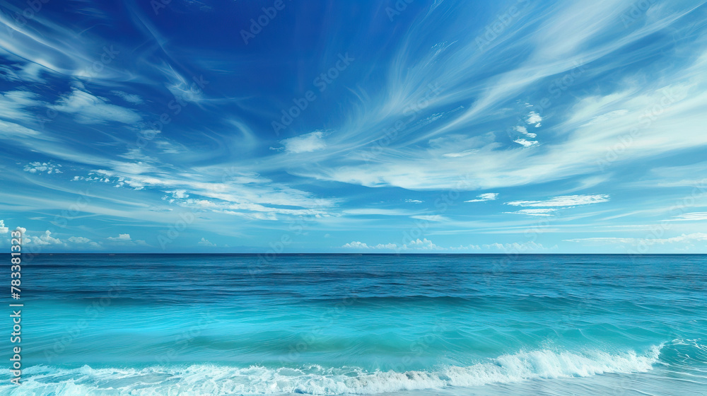 Obraz premium Cerulean Symphony: A Harmonious Melody of Sky Blue and Seafoam.