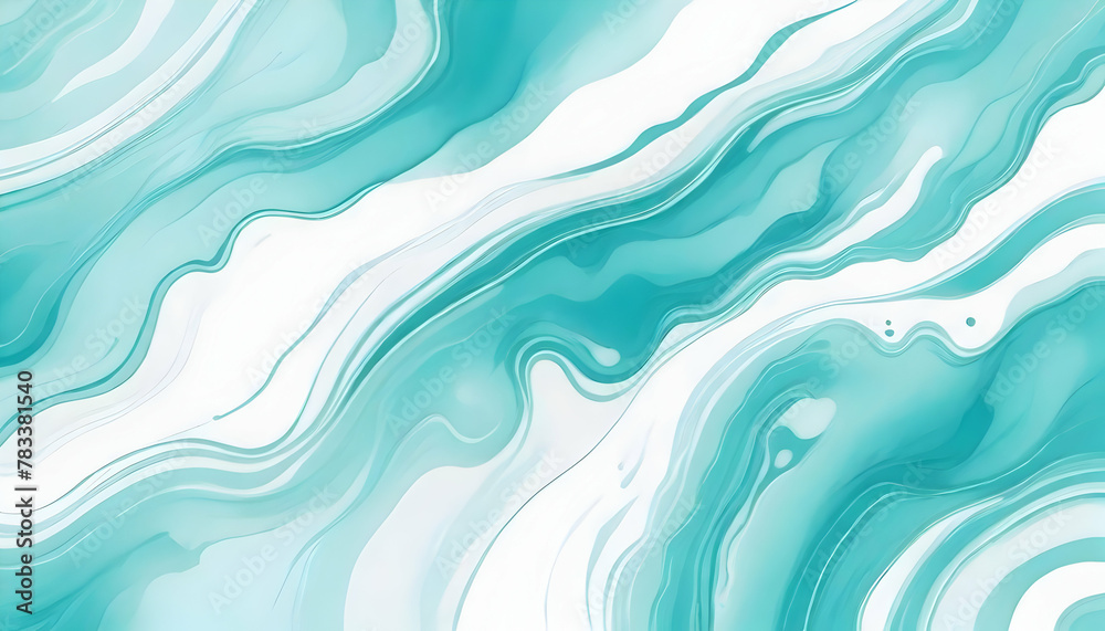 An elegant image with a soft, flowing marble-like pattern in shades of turquoise and white, reminiscent of natural elements