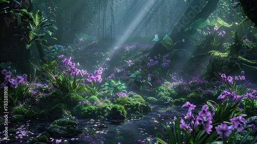 Whispers of Magic in a Mystical Forest  Mauve  Orchid  and Moss  Where Colors Blend in a Kaleidoscope of Wonder.