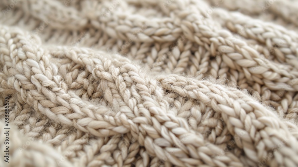 A close up of a knitted piece that is made out of yarn, AI