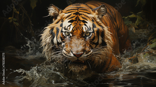 In the Shadow's Grace: A Bengal Tiger's Vivid Tale © Whispering