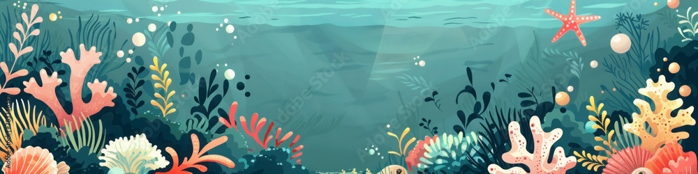 Underwater sea world. Algae and corals. Underwater sea world. Algae and corals.