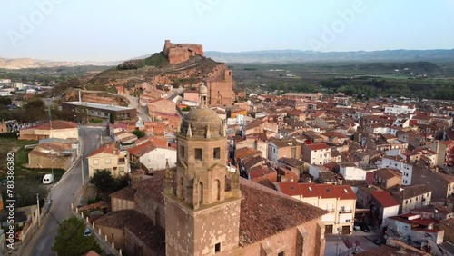 Aerial view of Arnedo, famous touristic destination in La Rioja, Spain. High quality 4k footage photo