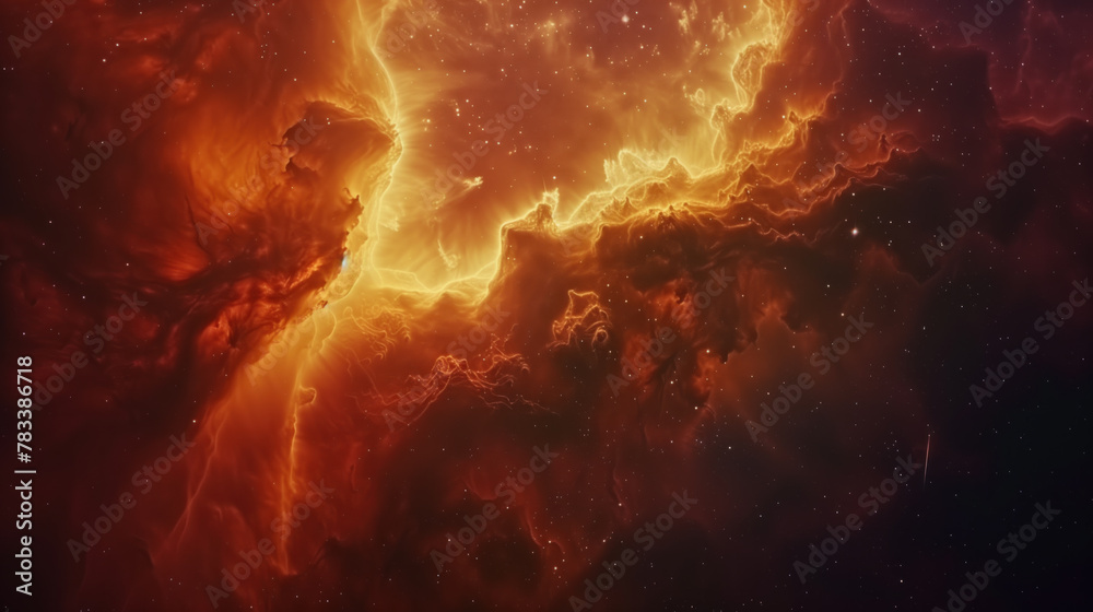 Cosmic Inferno: A Fiery Nebula in Deep Space Cosmic Inferno: A Fiery Nebula in Deep Space