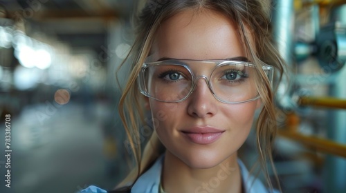 Woman Wearing Glasses and Blue Shirt