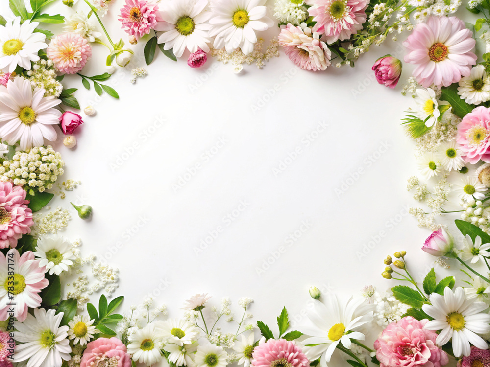 spring flowers frame-Frame of flowers. spring flowers frame-Frame of flowers.