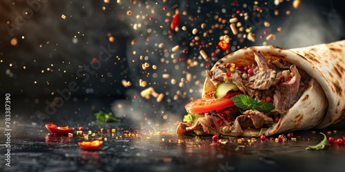 delicious shawarma kebab fast food Generative AI