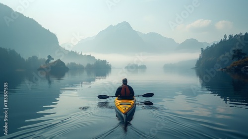 Person Kayaking on Water