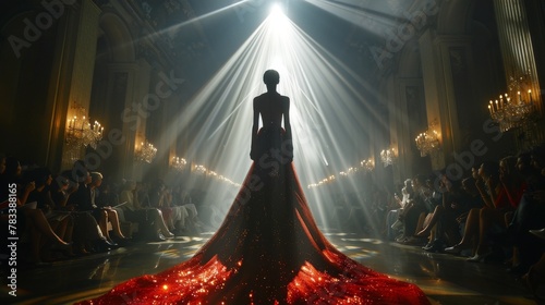 Womans Dress Back View on Runway