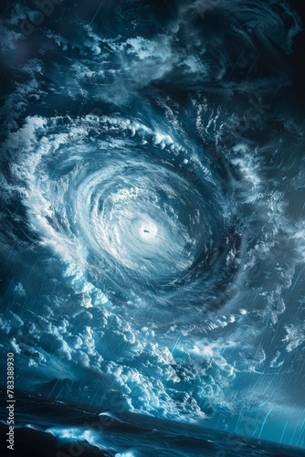 tropical cyclone as seen from Earth orbit Generative AI