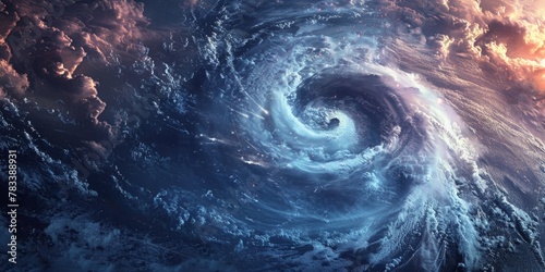 tropical cyclone as seen from Earth orbit Generative AI