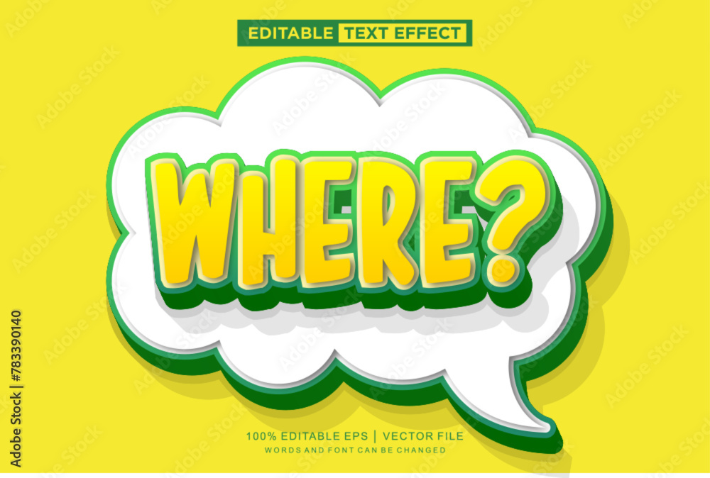 Where? text effect, editable text template Where? text effect, editable text template