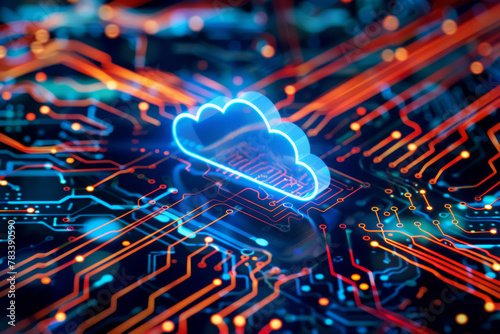 Cloud technologies in IT. Cloud computing concept. Protecting against vulnerabilities in the cloud, data security and cloud connection technology