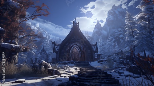 AI-generated adventurers embarking on a quest to find a legendary winter artifact, facing challenges and puzzles in a magical, snow-covered realm
