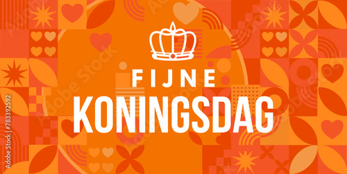 Fijne Koningsdag , king's day, netherlands national day, vector illustration, banner, card, background