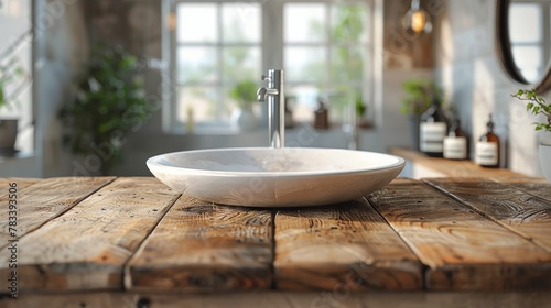 Modern Bathroom With Sink, Mirror, and Plants
