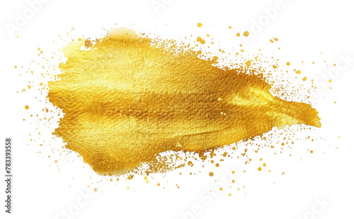 Yellow Gold watercolor spot glitter and splash hand drawn background. 