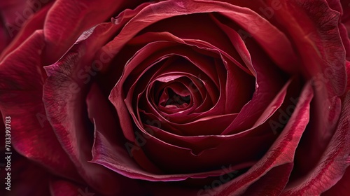 Close-up of a Deep Red Rose Petal Texture