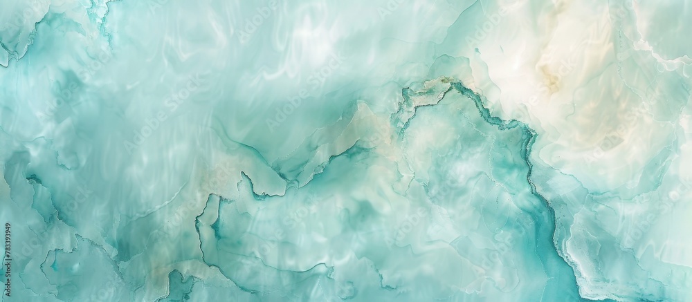Detailed view of a painting depicting blue and white marbles Detailed view of a painting depicting blue and white marbles