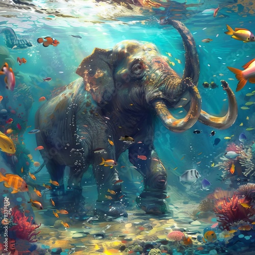 elephant in the sea