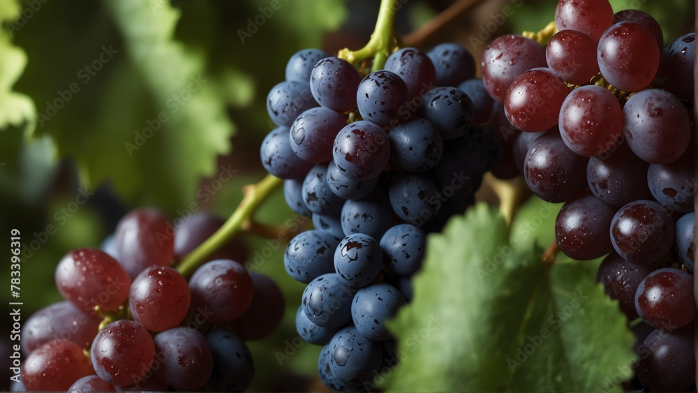 grapes frame background from Generative AI