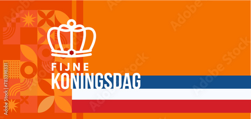 Fijne Koningsdag , king's day, netherlands national day, vector illustration, banner, card, background