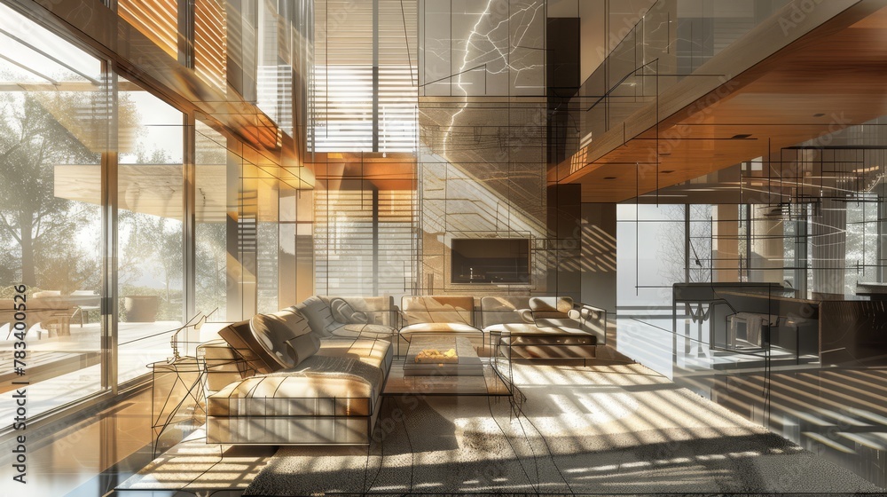 Architectural livingroom sketch Architectural livingroom sketch
