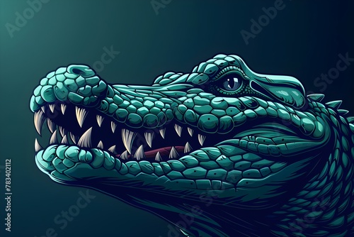 Fierce Crocodile Emblem for Gaming & Sports. Concept Sports Emblem, Gaming Logo, Fierce Crocodile, Competitive Design
