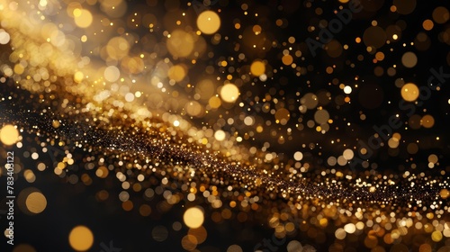 luxurious golden sparkles on festive black background elegant celebration backdrop shimmering gold confetti abstract