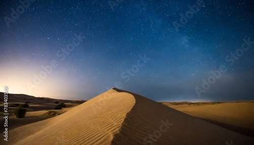 starry night in the desert with dunes