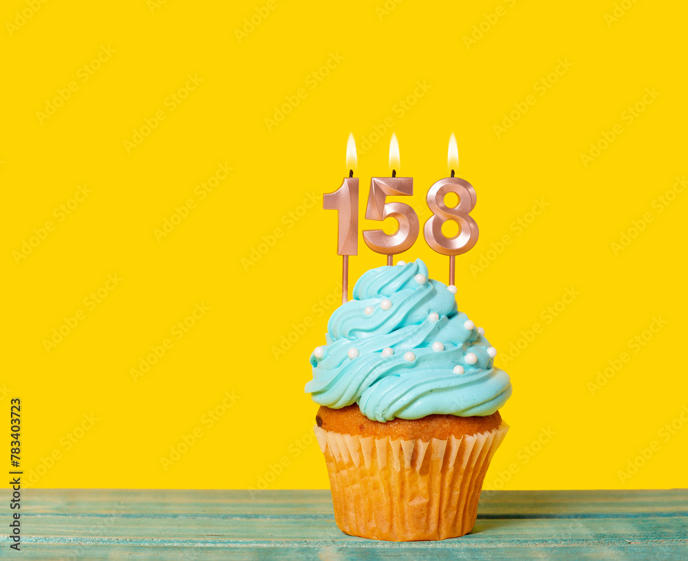 Birthday Cake With Candle Number 158