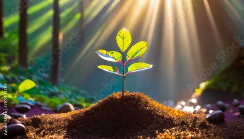 Neues Leben: Kleiner Baum symbolisiert Umweltschutz und Nachhaltigkeit
 photo