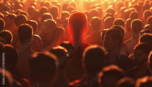 Concealed Identity: Close-Up View of Invisibility in a Crowd photo