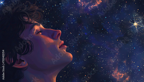 He gazed at the stars, wondering about the vastness of the universe and his place in it.