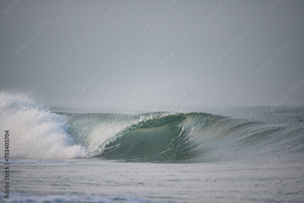 Perfect and clean barrelling wave